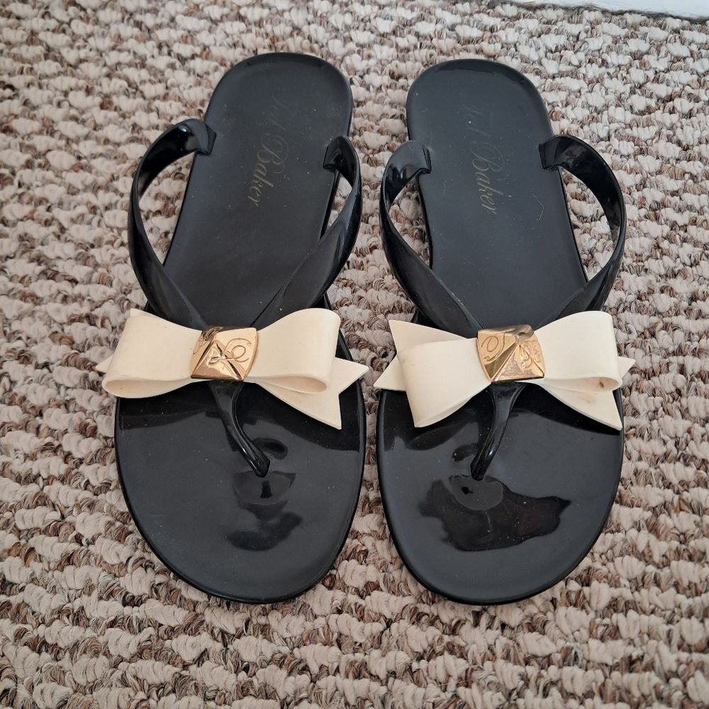 *Final Price* Ted Baker Flip Flops Sandals Women's 7 UK 5 Jelly Bow Tie Designer